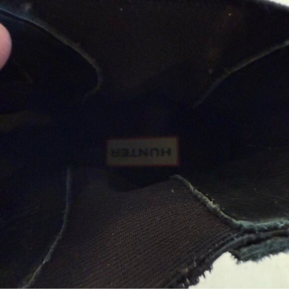 Hunter Boots Chelsea Crackle Leather Black and White Platform Wedge Size 6 - Picture 11 of 12